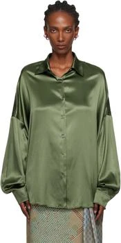 Dries Van Noten | Green Silk Shirt