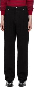 Salvatore Ferragamo | Black Monogram Five-Pocket Jeans