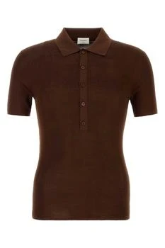 Yves Saint Laurent | Saint Laurent Button Detailed Short-Sleeved Polo Shirt