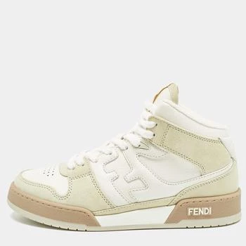 Fendi | Fendi Rockoko Mismatch Size 38 White Leather and Suede High Top Sneakers