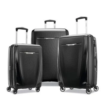 Samsonite Samsonite Winfield 3 DLX Hardside Expandable Luggage with Spinners, Black, 3-Piece Set (20/25/28)
