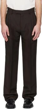 Salvatore Ferragamo | Brown Pleated Trousers