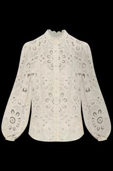 Zimmermann | Zimmermann Openwork Stand-Up Collar Shirt