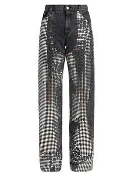 Stella McCartney | Mirror Denim High-Rise Straight-Leg Jeans