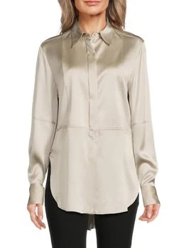 Brunello Cucinelli | Point Collar Stretch-Silk Shirt