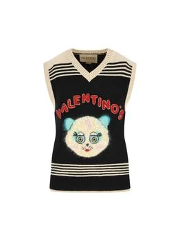 Valentino | Valentino Cat Motif V-Neck Vest