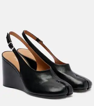 MAISON MARGIELA | Tabi leather slingback wedge sandals