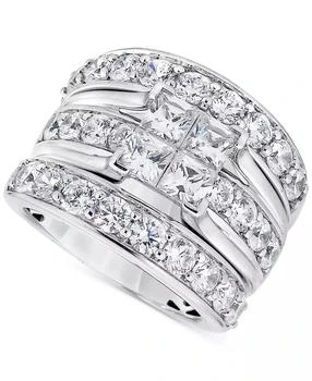 Macy's | Diamond Princess & Round 3-Pc Bridal Set (4 ct. t.w.) in 14k White Gold