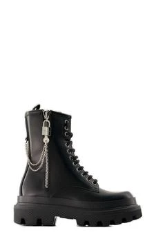 Dolce & Gabbana | Dolce & Gabbana Chain-Link Lace-Up Ankle Boots