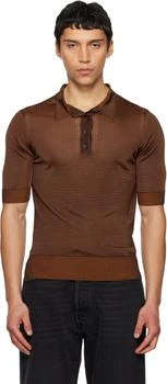 MAISON MARGIELA | Orange Dandy Check Wool Knit Polo