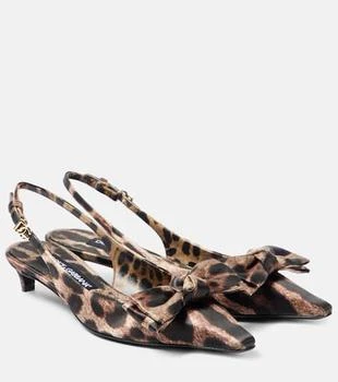 Dolce 
Gabbana | Leo 30 printed satin slingback pumps