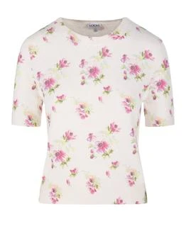 Loewe | Loewe Floral Print Knit Short-Sleeve Top