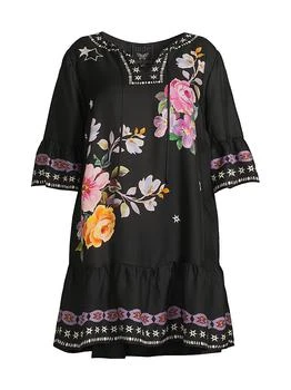 Plus Hailee Floral Peasant Dress