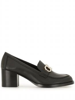 Salvatore Ferragamo | Women's Gancini Buckle Chunky Heel Loafers In Black