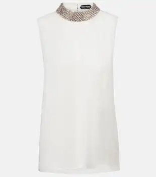 Tom Ford | Embellished silk satin top