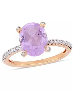 Macy's | Pink Amethyst (2-3/8 ct.t.w.) and Diamond (1/10 ct.t.w.) Ring in 10k Rose Gold
