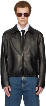 Salvatore Ferragamo | Black Deerskin Blouson Leather Jacket