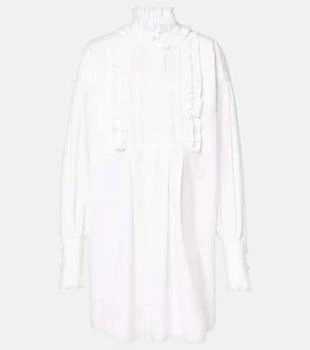 Valentino | Ruffled cotton, linen, and silk minidress