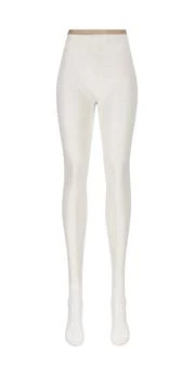 Valentino | Valentino Logo Waistband Lace Detailed Tights