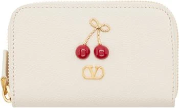 Valentino Off-White Cherryfic Mini Zip Wallet
