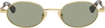 Bottega Veneta | Gold Stretch Metal Sunglasses