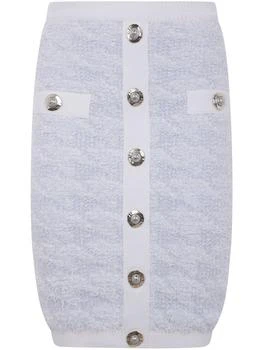 Balmain | Balmain Button Embellished Tweed Mini Skirt