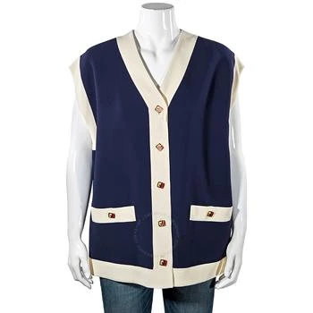 Gucci | Ladies Blue Viscose Cady Vest