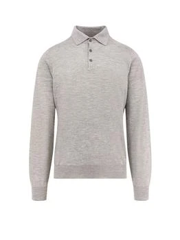 Brunello Cucinelli | Brunello Cucinelli Long Sleeved Fine-Knit Polo Shirt