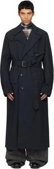 Dries Van Noten | Navy Overdyed Trench Coat