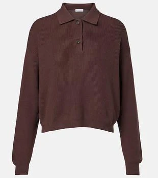 Brunello Cucinelli | Ribbed-knit cotton polo sweater