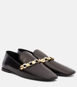 Chain-detail leather loafers