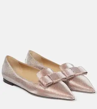 Jimmy Choo | Gala bow-embellished ballet flats