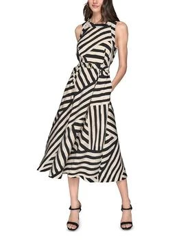 Printed Rumpled Midi Dress