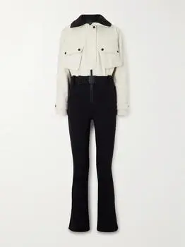 Cordova The Telluride Belted Two-tone Wool-blend And Twill Ski Suit - Ecru