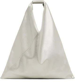 MM6 | Silver Classic Faux-Leather Tote