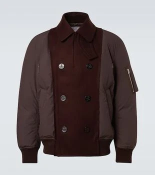Sacai | Double-breasted wool puffer jacket