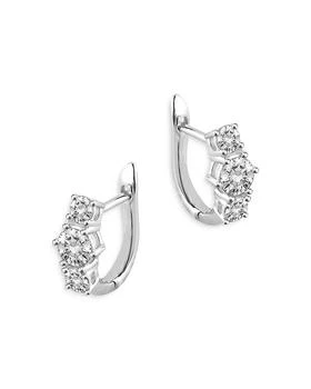 Bloomingdale's | Diamond Huggie Hoop Earrings in 14K White Gold, 1.0 tcw