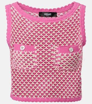 Versace | Crochet cotton-blend crop top