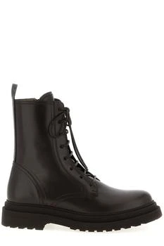 Brunello Cucinelli | Brunello Cucinelli Shiny Loop Detail Combat Boots