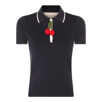 Valentino | Valentino Cherry Embellished Short-Sleeved Polo Top