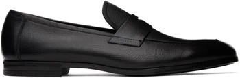 Tom Ford | Black Supple Grain Leather Sean Penny Loafers