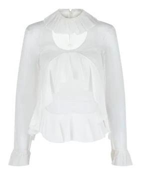 Givenchy | Cropped Silk Blouse With Ruffles
