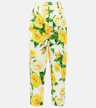 Dolce & Gabbana | Floral high-rise cotton cropped pants