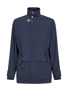 Brunello Cucinelli | BRUNELLO CUCINELLI | Navy stretch technical fabric hooded parka | Man | 46