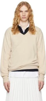MAISON MARGIELA | Beige V-Neck Sweater