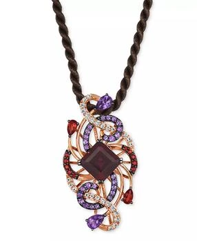 Le Vian | Crazy Collection® Multi-Gemstone Swirl Silk Cord 20" Pendant Necklace (8-1/2 ct. t.w.) in 14k Rose Gold