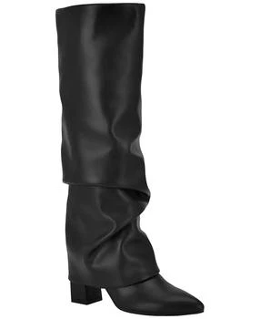 Women's Geima Knee-High Foldover Slouch Tall Block Heel Dress Boots