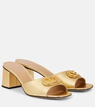 Valentino | VLogo metallic leather mules