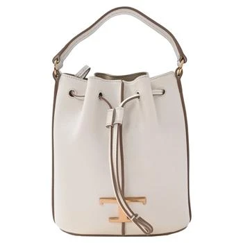 Tod's | Tod's T Timeless Bucket Bag in White Leather