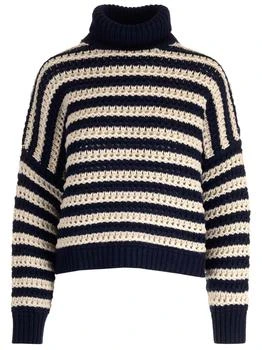 Brunello Cucinelli | Brunello Cucinelli Open-Knitted Striped Roll-Neck Jumper